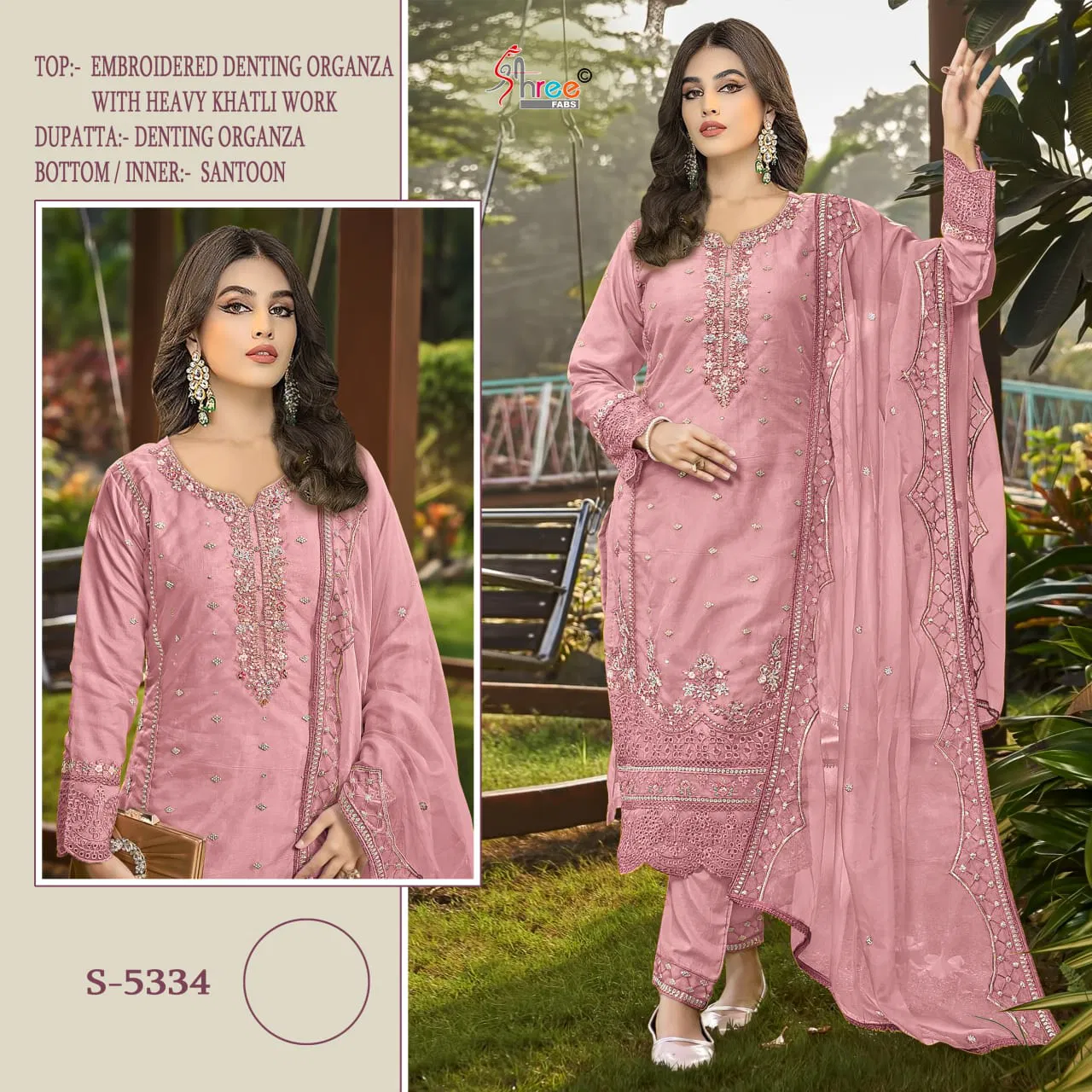 S 5334 By Shree Fabs Organza Wholesale Pakistani Salwar Suits Suppliers In Mumbai